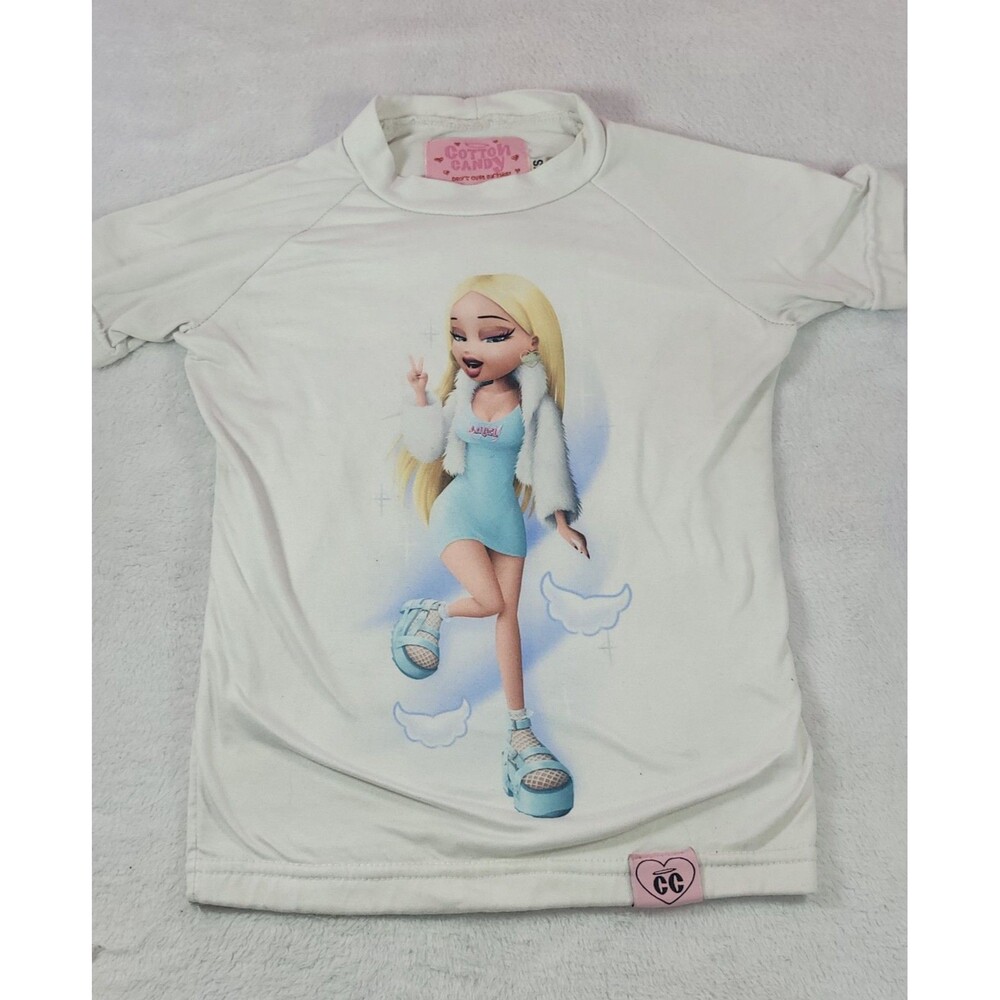 Cotton Candy Apparel Bratz Cloe Angel Graphic T Shirt Size XS White Y2K Top